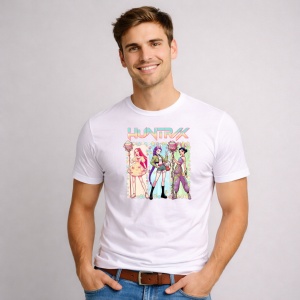 Tricou Paste Huntrix Kpop Girls Easter Fashion Grup Aesthetic, din bumbac 100%, tricou alb, Copii | Dama | Barbat - Img 2