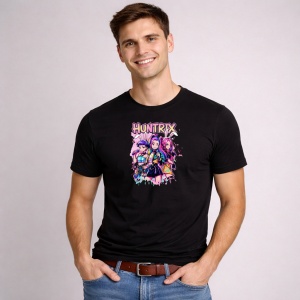 Tricou Paste Huntrix Kpop Girls Easter Stil Anime, din bumbac 100%, tricou negru, Copii | Dama | Barbat - Img 2