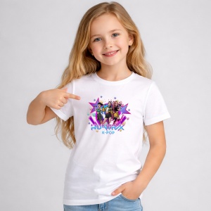 Tricou Paste Huntrix Kpop Grup Easter Design Colorat, din bumbac 100%, tricou alb, Copii | Dama | Barbat - Img 3