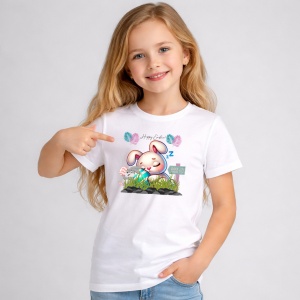 Tricou Paste Iepuras Paste Somn Oua Colorate Relax, din bumbac 100%, tricou alb, Copii | Dama | Barbat - Img 2