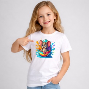 Tricou Paste Jerry Mouse Paste Ou Colorat Vesel, din bumbac 100%, tricou alb, Copii | Dama | Barbat