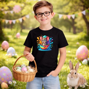 Tricou Paste Jerry Mouse Paste Ou Colorat Vesel, din bumbac 100%, tricou negru, Copii | Dama | Barbat - Img 5