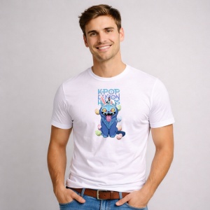 Tricou Paste Kpop Demon Hunters Pisica Easter Stil, din bumbac 100%, tricou alb, Copii | Dama | Barbat - Img 2