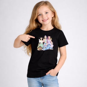Tricou Paste Kpop Girls Pisica Cos Oua Pastel, din bumbac 100%, tricou negru, Copii | Dama | Barbat - Img 2