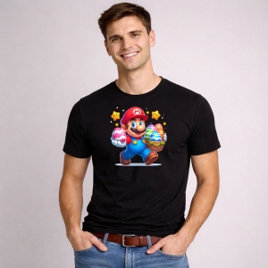 Tricou Paste Mario Paste Oua Colorate Iepuras, din bumbac 100%, tricou negru, Copii | Dama | Barbat