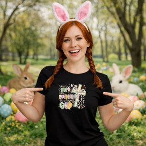 Tricou Paste Mesaj Easter Hope Beginnings Oua Pastel Decor, din bumbac 100%, tricou negru, Copii | Dama | Barbat - Img 9