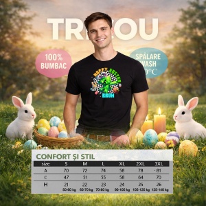 Tricou Paste Minecraft Happy Easter Gamer Oua Colorate Bruh, din bumbac 100%, tricou negru, Copii | Dama | Barbat - Img 6