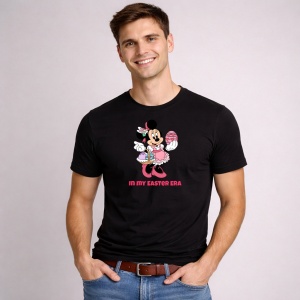 Tricou Paste Minnie Mouse Paste Oua Colorate In My Easter Era, din bumbac 100%, tricou negru, Copii | Dama | Barbat - Img 2