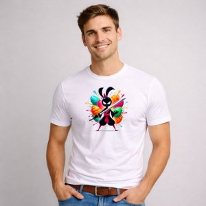 Tricou Paste Ninja Stil Desen Paste Oua Colorate Graffiti, din bumbac 100%, tricou alb, Copii | Dama | Barbat - Img 2