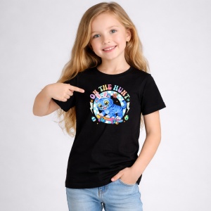 Tricou Paste On The Hunt Kpop Pisica Easter Pastel, din bumbac 100%, tricou negru, Copii | Dama | Barbat