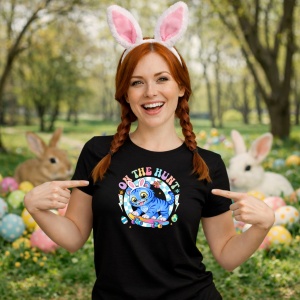 Tricou Paste On The Hunt Kpop Pisica Easter Pastel, din bumbac 100%, tricou negru, Copii | Dama | Barbat - Img 9