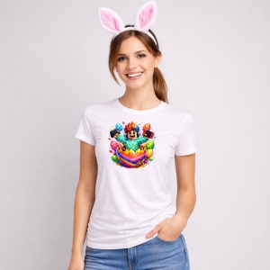Tricou Paste Roblox Gamer Happy Easter Oua Colorate Controler, din bumbac 100%, tricou alb, Copii | Dama | Barbat - Img 3