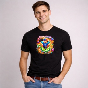 Tricou Paste Roblox Happy Easter Gamer Ou Spart Colorat, din bumbac 100%, tricou negru, Copii | Dama | Barbat - Img 3