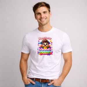 Tricou Paste Roblox Happy Easter Ou Zig Zag Colorat Vesel, din bumbac 100%, tricou alb, Copii | Dama | Barbat - Img 2
