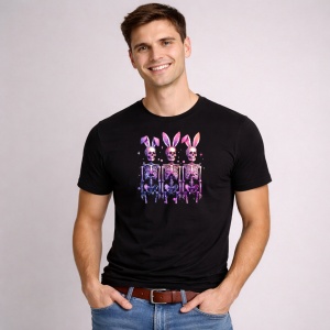 Tricou Paste Schelete Iepuras Pastel Trio Funny Dark Easter, din bumbac 100%, tricou negru, Copii | Dama | Barbat
