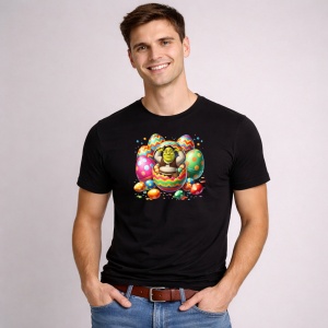 Tricou Paste Shrek Ou Paste Colorat Cos Oua Festive, din bumbac 100%, tricou negru, Copii | Dama | Barbat - Img 3