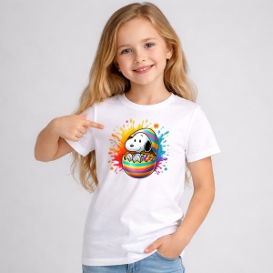 Tricou Paste Snoopy Paste Ou Colorat Stil Graffiti, din bumbac 100%, tricou alb, Copii | Dama | Barbat - Img 1