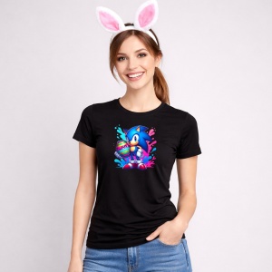 Tricou Paste Sonic Paste Ou Colorat Stil Graffiti, din bumbac 100%, tricou negru, Copii | Dama | Barbat - Img 3