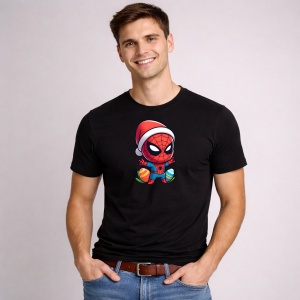 Tricou Paste Spiderman Paste Oua Colorate Iepuras, din bumbac 100%, tricou negru, Copii | Dama | Barbat