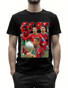 Tricou pentru bărbați - Cristiano Ronaldo GOAT - Portugalia, Campion European, Legenda Fotbalului