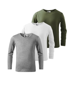 Tricou pentru copii cu maneca lunga 121 - Gri, Alb, Khaki