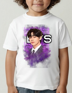 Tricou pentru copii - K-POP - V BTS - Tricou casual, design artistic, V BTS fashion style. - Img 2
