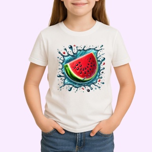 Tricou Pepene rosu si stropi de vara, Fructe, Copii | Dama