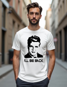 Tricou personalizat pentru barbati din bumbac 100% - Ceausescu I'll Be Back
