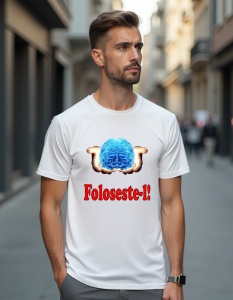 Tricou personalizat pentru barbati din bumbac 100% - Foloseste Creierul