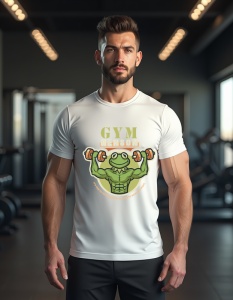 Tricou personalizat pentru barbati din bumbac 100% - "Gym Henson" - Tricou unic pentru sala