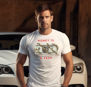 Tricou personalizat pentru barbati Money is a Trap