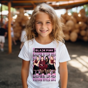 Tricou personalizat pentru copii cu Formatia Kpop Black Pink Area