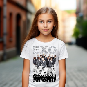 Tricou personalizat pentru copii cu Formatia Kpop Exo