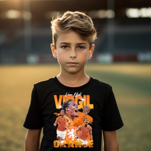 Tricou personalizat pentru copii cu fotbalistul Virgil van Dijk