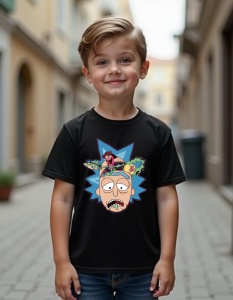 Tricou personalizat pentru copii din bumbac 100% - Crazy Rick, Rick și Morty, desen animat, ciudat, comedie - Img 2