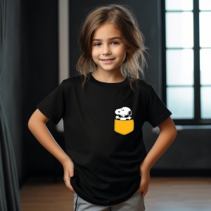 Tricou personalizat pentru copii din bumbac 100% cu Kick Buttowski în buzunar - Tricou aventură, Cadou pentru copii energici