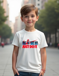 Tricou personalizat pentru copii din bumbac 100% - Mario - Just Do It