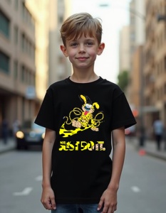 Tricou personalizat pentru copii din bumbac 100% - Marsupilami Adventure, comic, junglă, amuzant - Img 2