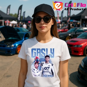 Tricou Pierre Gasly Portret Si Masina Costum Alb Formula 1, Copii | Dama | Barbat - Img 8