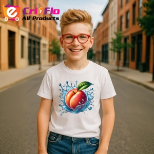 Tricou Piersica si stropi racoritori, Fructe, Copii | Dama - Img 5