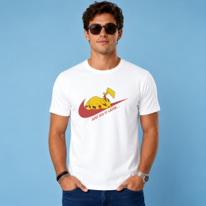 Tricou Pikachu Dormind Just Do It Later Urban Pokemon Design, din bumbac 100% Copii | Dama | Barbat - Img 3