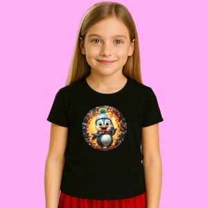 Tricou Pinguin Cu Fular, din bumbac 100% Copii | Dama | Barbat - Img 3