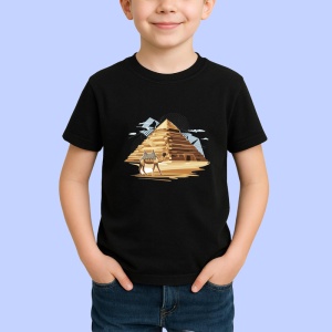 Tricou Piramida Camila Egipt Desen, Copii | Dama | Barbat, culoare negru - Img 2