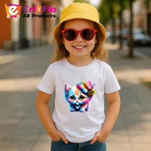 Tricou Pisica cu par buclat si flori imagine magica Copii | Dama | Barbat - Img 11