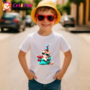 Tricou Pisica festiva in caciula si bol de Craciun Copii | Dama | Barbat - Img 10