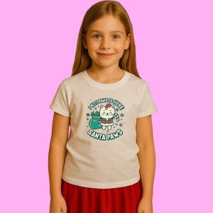 Tricou Pisica Pufoasa Merry Christmas, din bumbac 100%, tricou alb, Copii | Dama | Barbat