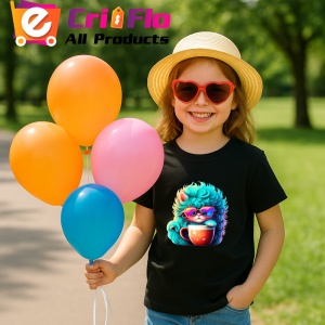 Tricou Pisica turcoaz cu ochelari si cana rosie fundal alb Copii | Dama | Barbat, culoare negru - Img 11