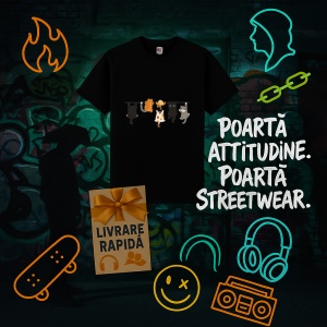 Tricou Pisici Jucause Negru, Copii | Dama | Barbat - Img 16