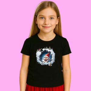 Tricou Pitic Craciun Cu Fundal Alb Si Braduti Craciun, din bumbac 100% Copii | Dama | Barbat - Img 2