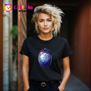 Tricou Planeta Albastra Geometrie Univers, Copii | Dama | Barbat, culoare negru - Img 12